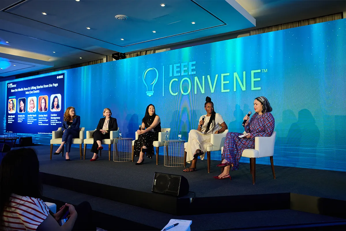 Guest speakers on stage at IEEE Convene
